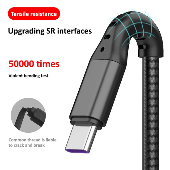 3 in 1 Universal Charging Cable | Multi USB Cord for Type C & Micro USB And Lightning Cable | Durable Charging Wire 100% Pure Copper Wire Heavy Duty Quick Charge Data Cable for All Smart Phones & Tablets