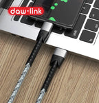 Dawlink USB A to USB Type-C Cable | 4A 60W Turbo Qualcomm Charging | Super-Fast Data Transfer for Android & iPhone 15 Series