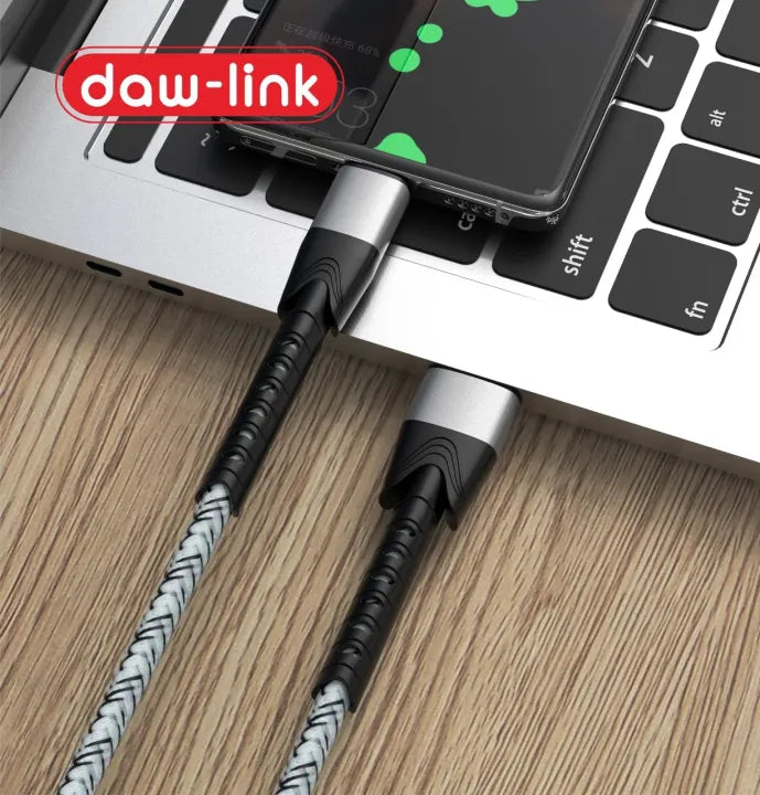 Dawlink USB A to USB Type-C Cable | 4A 60W Turbo Qualcomm Charging | Super-Fast Data Transfer for Android & iPhone 15 Series