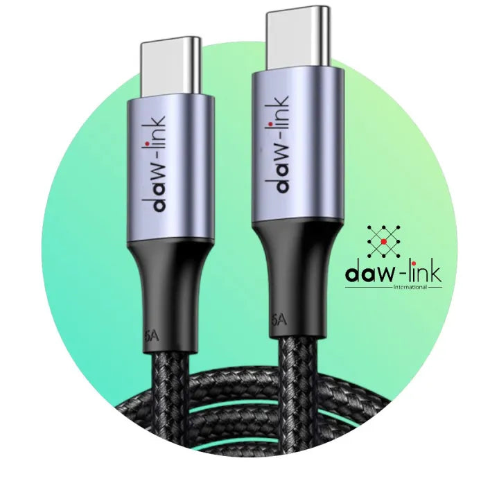 100% ORIGNAL DAWLINK BRAND TYPE-C TO TYPE-C 65W PD FAST CHARGING CABLE (1M) FOR LAPTOP,MOBILE AND TABLETS