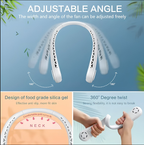 Portable Neck Fan, Hands Free Bladeless Fan, Operated Wearable Personal Fan, Leafless, Rechargeable, Headphone Design, USB Powered Desk Fan,3 Speeds