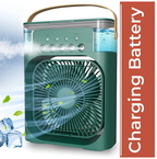 Portable Air Conditioner Mist Fan Big Size | 3-in-1 Mini AC Fan for Room Air Cooler with Ice & Humidifier | USB Electric Fan with Ice Water Mist | LED Lights | Adjustable Wind Speed | Small Desktop Cooling Fan for Room, Office & Home | 10inches