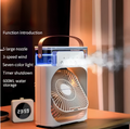 Portable Air Conditioner Mist Fan Big Size | 3-in-1 Mini AC Fan for Room Air Cooler with Ice & Humidifier | USB Electric Fan with Ice Water Mist | LED Lights | Adjustable Wind Speed | Small Desktop Cooling Fan for Room, Office & Home | 10inches