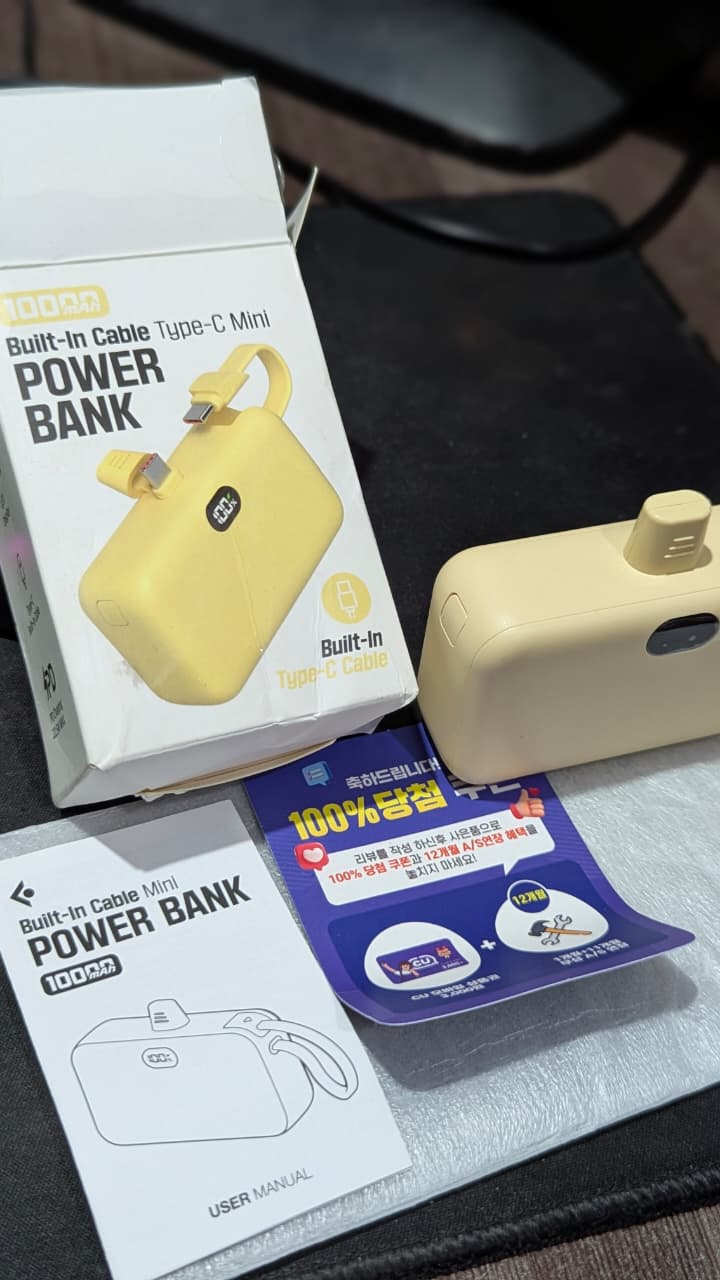 10,000mAh Mini | Built-In Type-C Pocket Power Bank