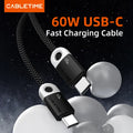 CABLETIME 60W USB C to USB C Fast Charger Braided Cable